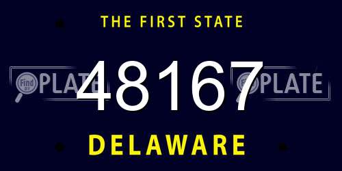 48167 Delaware License Plate