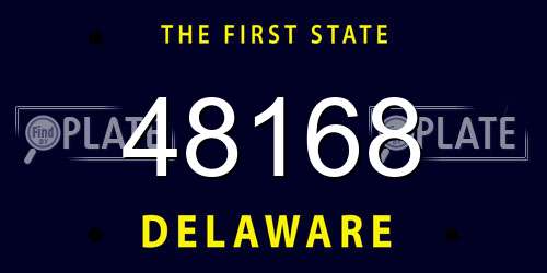 48168 Delaware License Plate