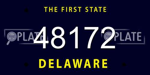 48172 Delaware License Plate