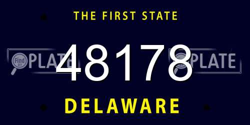 48178 Delaware License Plate