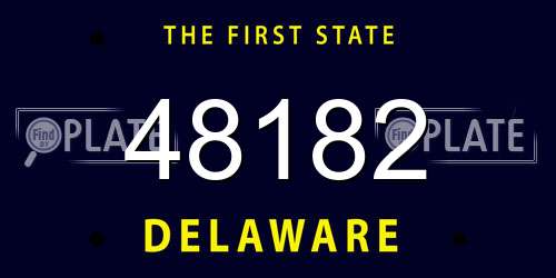48182 Delaware License Plate