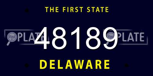 48189 Delaware License Plate