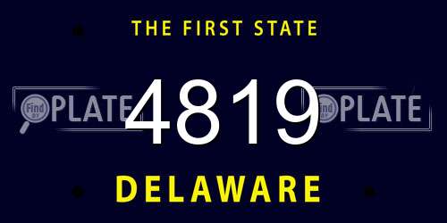 4819 Delaware License Plate