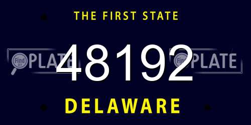 48192 Delaware License Plate