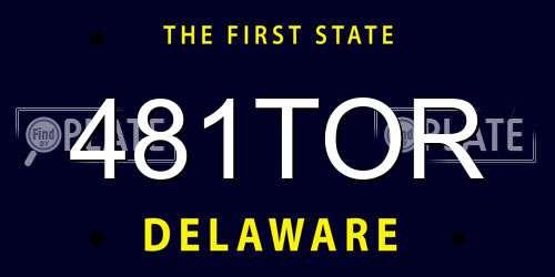 481TOR Delaware License Plate