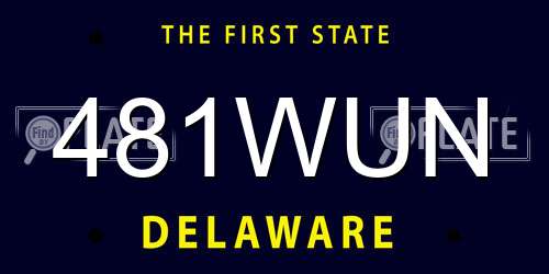 481WUN Delaware License Plate
