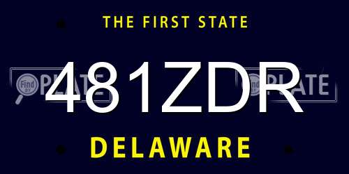 481ZDR Delaware License Plate