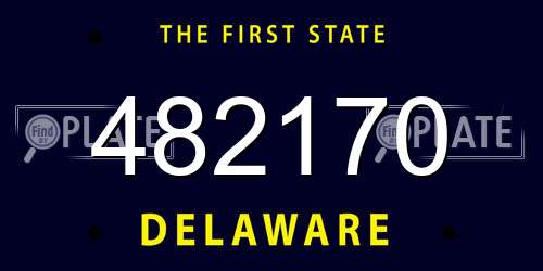 482170 Delaware License Plate