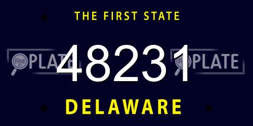 48231 Delaware License Plate