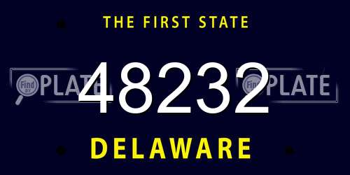 48232 Delaware License Plate