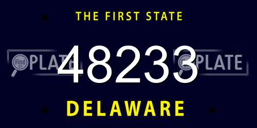 48233 Delaware License Plate