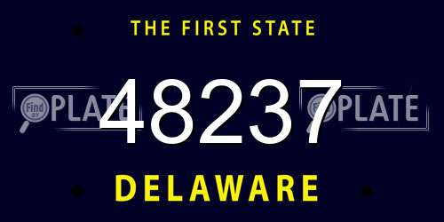 48237 Delaware License Plate