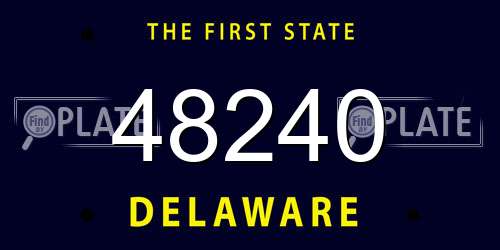 48240 Delaware License Plate