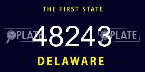 48243 Delaware License Plate
