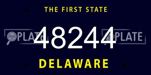 48244 Delaware License Plate
