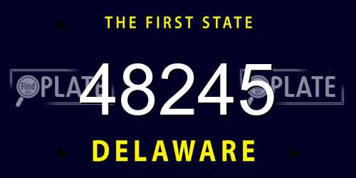 48245 Delaware License Plate