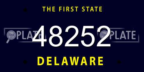 48252 Delaware License Plate