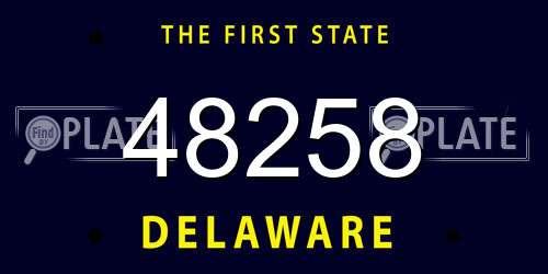 48258 Delaware License Plate