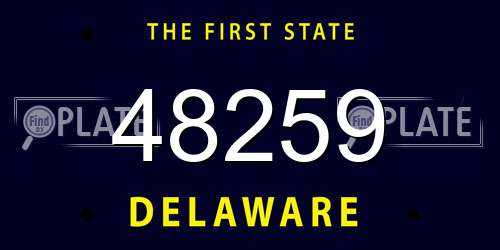 48259 Delaware License Plate