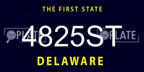 4825ST Delaware License Plate