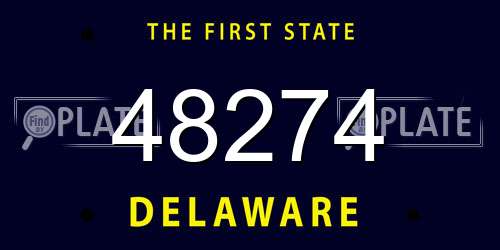 48274 Delaware License Plate
