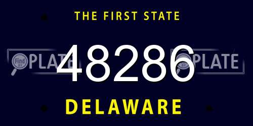 48286 Delaware License Plate