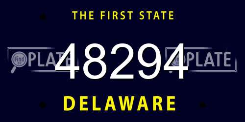 48294 Delaware License Plate