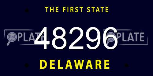 48296 Delaware License Plate