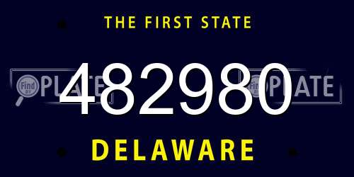 482980 Delaware License Plate