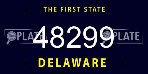 48299 Delaware License Plate