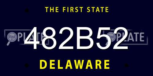 482B52 Delaware License Plate