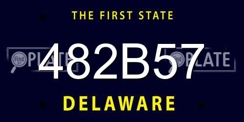 482B57 Delaware License Plate
