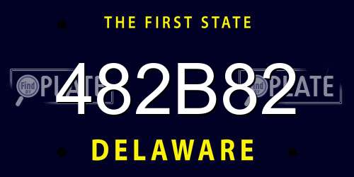 482B82 Delaware License Plate