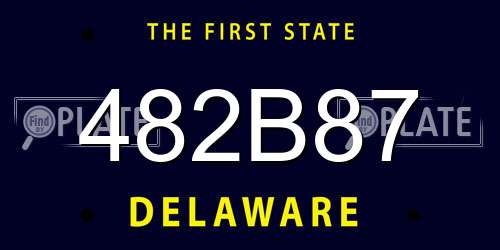 482B87 Delaware License Plate
