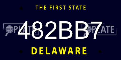 482BB7 Delaware License Plate
