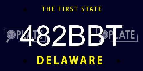 482BBT Delaware License Plate