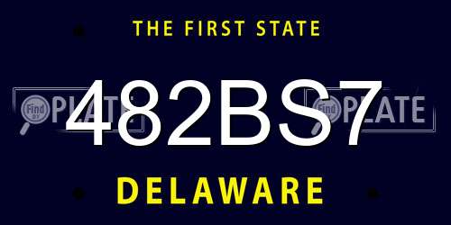 482BS7 Delaware License Plate