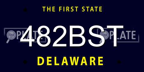 482BST Delaware License Plate