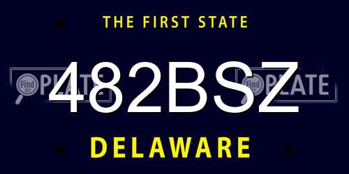 482BSZ Delaware License Plate