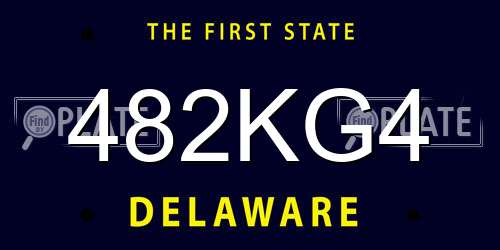 482KG4 Delaware License Plate