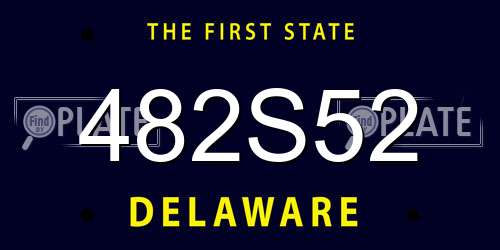 482S52 Delaware License Plate
