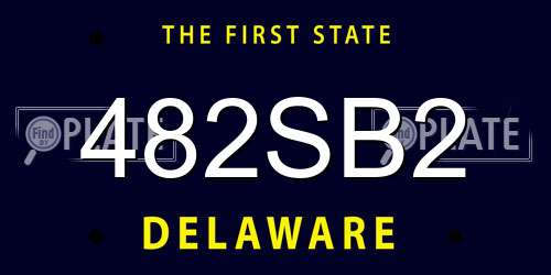 482SB2 Delaware License Plate