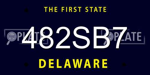 482SB7 Delaware License Plate