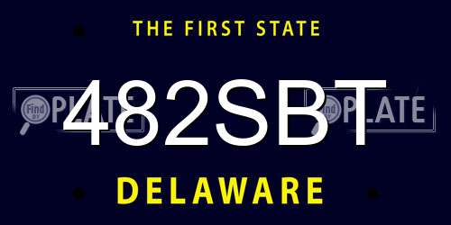 482SBT Delaware License Plate