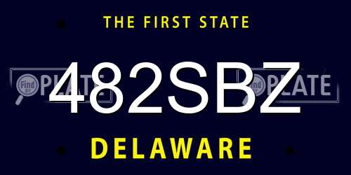 482SBZ Delaware License Plate