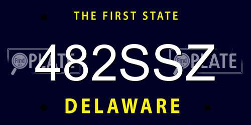 482SSZ Delaware License Plate