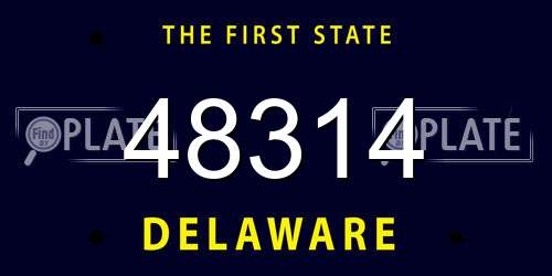 48314 Delaware License Plate
