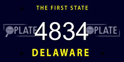 4834 Delaware License Plate