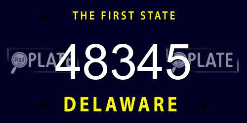 48345 Delaware License Plate