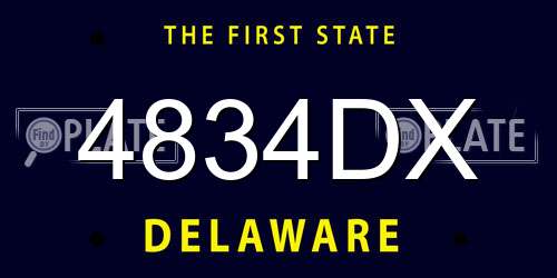 4834DX Delaware License Plate